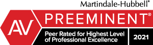 Martindale-Hubbell AV Preeminent 2021 peer rated for highest level of professional excellence